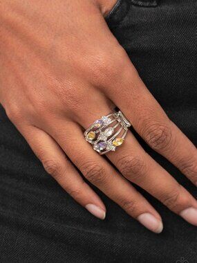 Paparazzi Jewelry Accessories - Ethereal Escapade - Yellow Ring - Vintage